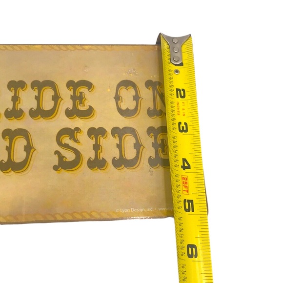 Vintage Style Metal Quote Sign Wall Decor ‘TAKE A RIDE ON THE WILD SIDE’ - Picture 4 of 4